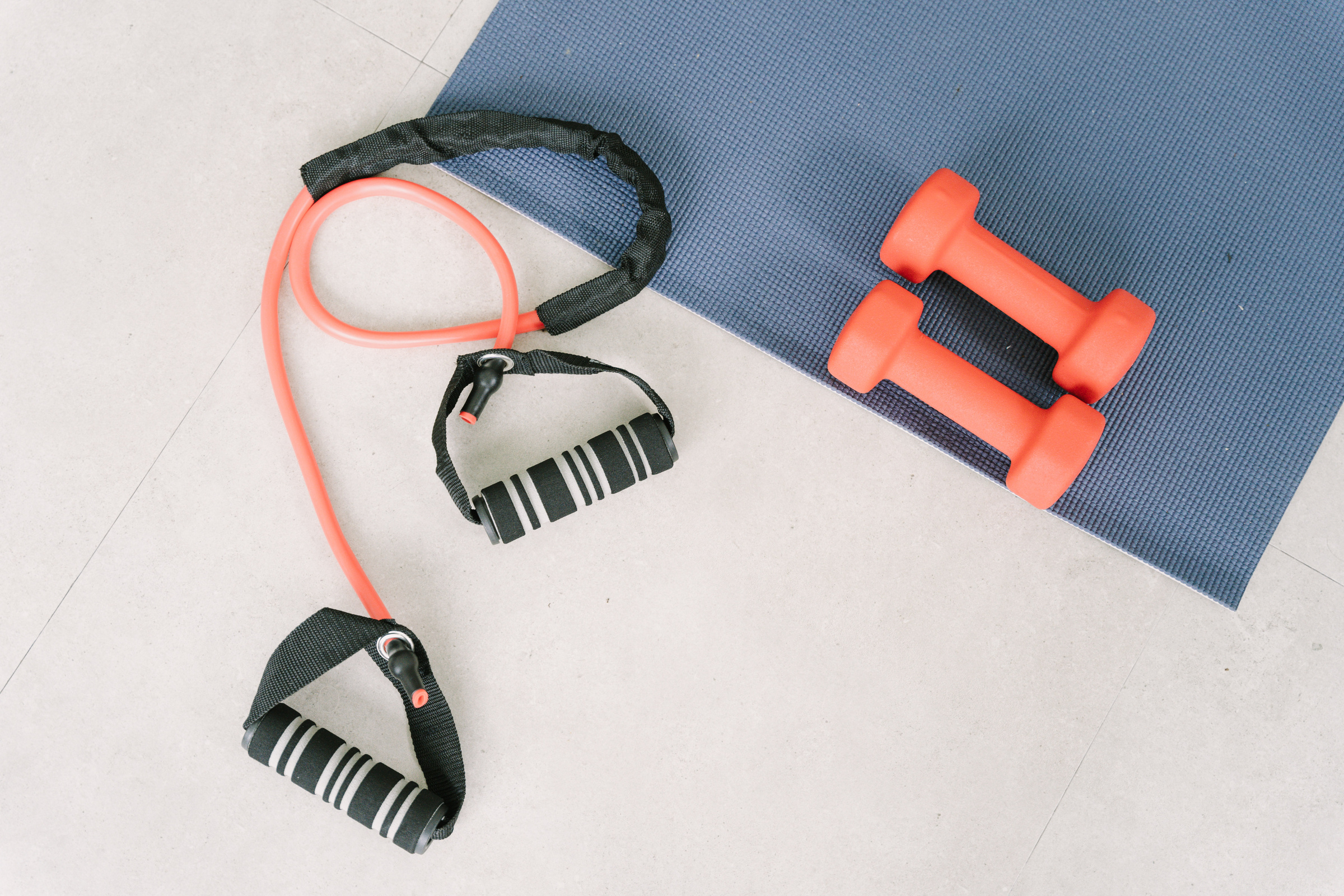 Fitness Equipment Flat Lay
